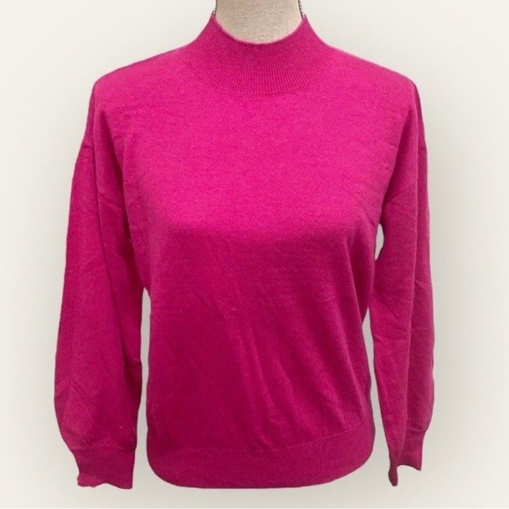 Anthropologie Callahan Revolve Magenta Mock Neck Pink Sweater Size M NWOT